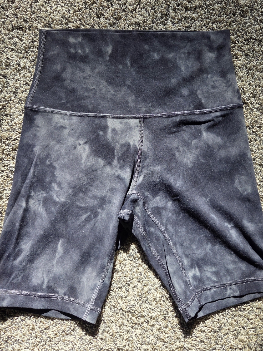 lululemon athletica Black Tie-Dye High Waist Bike Shorts